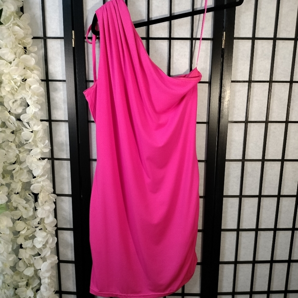 NWT Sam Edelman One Shoulder Dress Size Large Pink - Picture 4 of 7